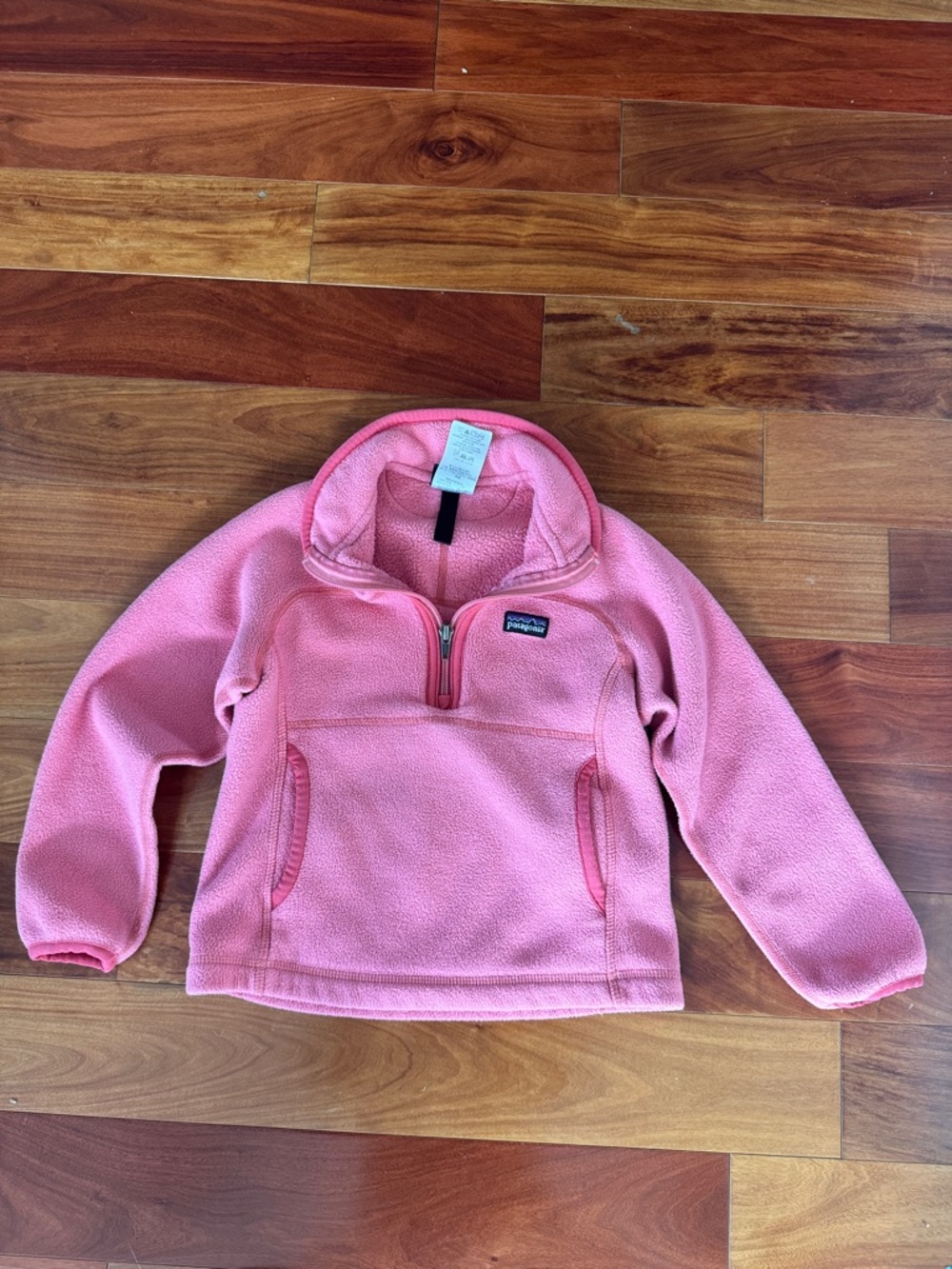 Patagonia Pink Girls' Quarter-Zip Fleece Pullover
